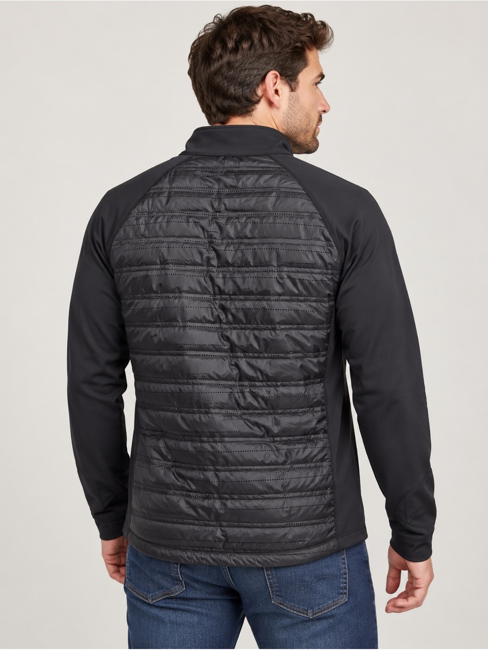 Mono B Men’s Performance Quarter Zip Pullover Jacket Black Medium ATA0928 NWOT